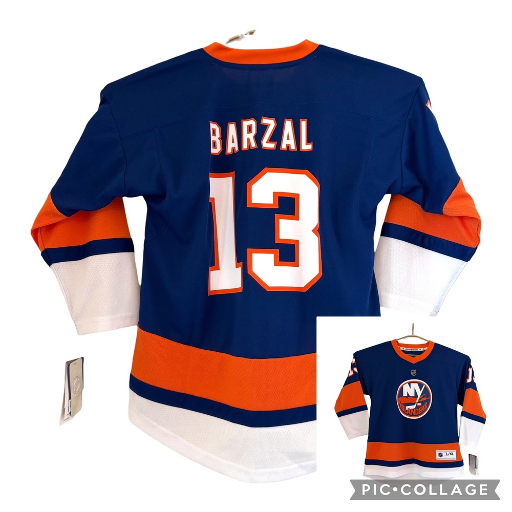 NHL New York Islanders Mathew Barzal 13 Youth L/XL Home Hockey Jersey Blue NEW‎